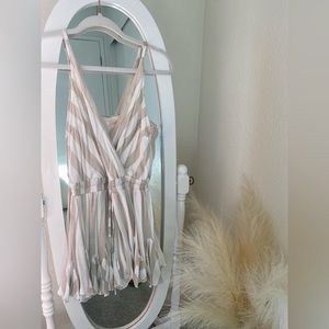 Beige striped romper